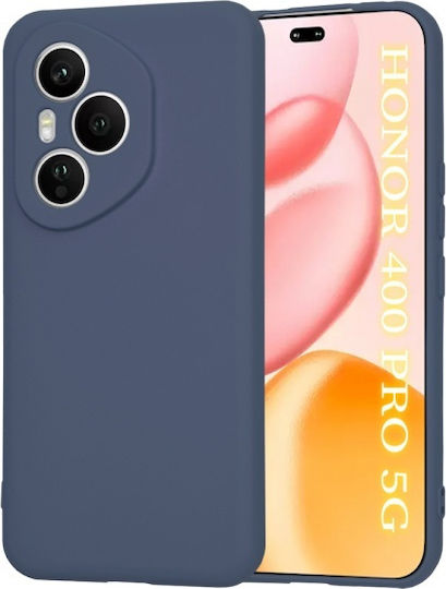 Techsuit Softflex Umschlag Rückseite Silikon Marineblau (Honor 400 Pro)