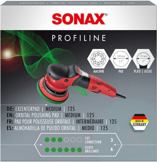 Sonax Profiline Гъба За Полиране Средна Зелена Ексцентрична 140mm