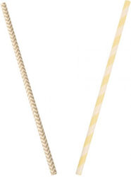 Χαρτινα Καλαμακια 25τεμ Beige Striped