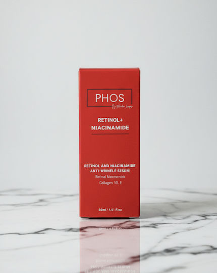 PHOS by Marilena Lempesi Retinol & Niacinamide Moisturizing & Anti-aging Serum Face & Eyes with Retinol & Niacinamide for Radiance & Revitalization 30ml