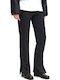 Women's High-waisted Fabric Trousers Flared Black