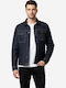 Long Sleeve Denim Overshirt in Regular Fit Solid Blue