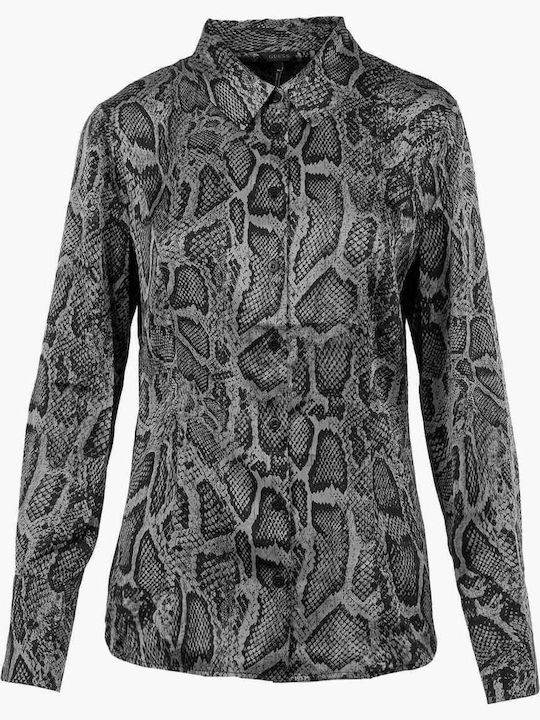Women's Floral Long Sleeve Shirt Grey