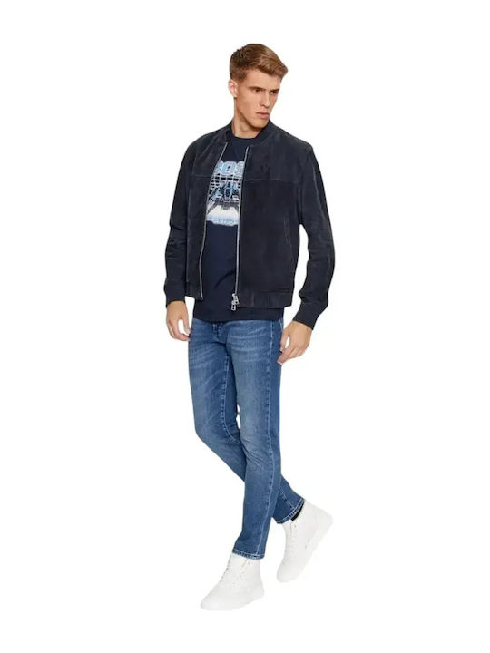 Re Maine Pantaloni De Blugi Pentru Bărbați Elastic Regular Fit Albastru