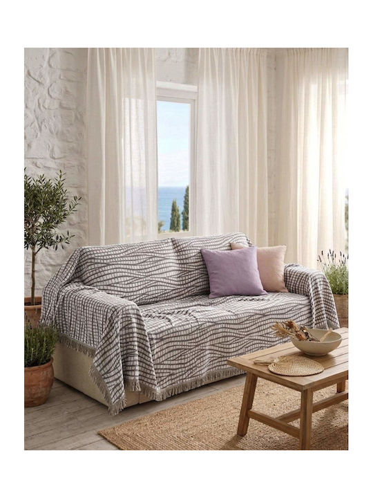Kraft World Decken & Couchdecken Sesselüberwurf 180x180cm Hellgrau TUR14-180Χ180-Hellgrau