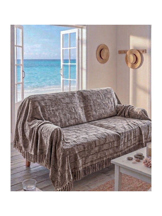 Kraft World Ριχτάρι Πολυθρόνας 180x220εκ. Καφέ Ανοιχτό