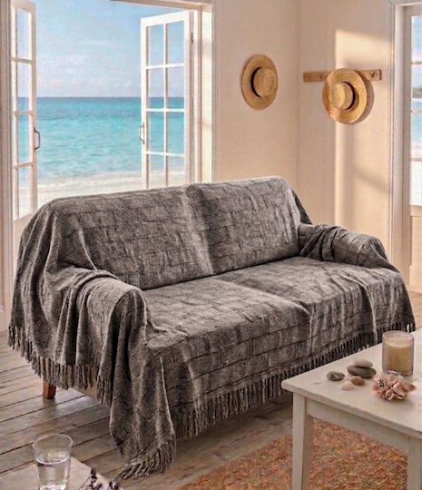 Kraft World Armchair Throw 180x180cm Gray TUR12-180x180-Gray