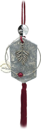LiebeQueen Handmade Hanging Lucky Charm with Wishes Burgundy Ceramic 1pcs