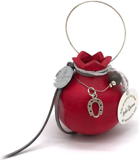LiebeQueen Handmade Tabletop Lucky Charm Pomegranate Red Ceramic 5.5x7cm 1pcs