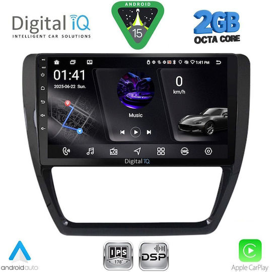 Digital IQ Car Audio System for Volkswagen Jetta 2010-2016 (Bluetooth/USB/WiFi/GPS/Apple-Carplay/Android-Auto) with Touch Screen 10"
