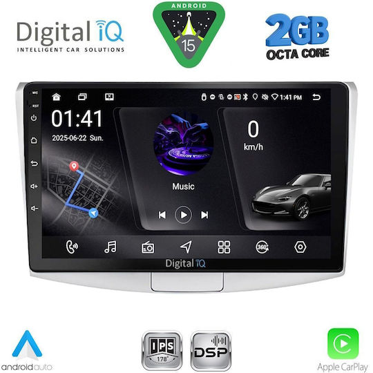 Digital IQ Car Audio System for Volkswagen Passat 2010-2015 (Bluetooth/USB/WiFi/GPS/Apple-Carplay/Android-Auto) with Touch Screen 10"