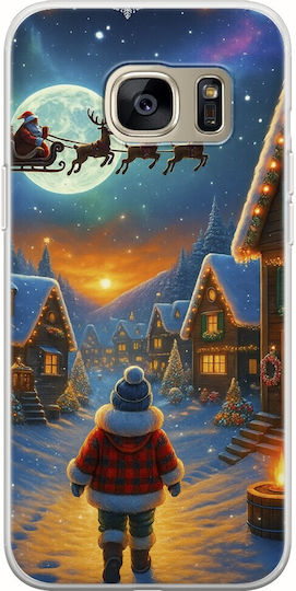Santa Over Village Samsung Galaxy S7 Edge Гъвкав TPU Прозрачен Силикон