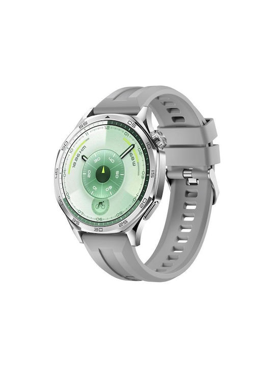 Λουράκι Σιλικόνης Groove Pattern Ασημί Κούμπωμα Realme Watch S Gray