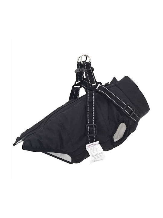 vidaXL Black Fleece / Waterproof Dog Coat Medium