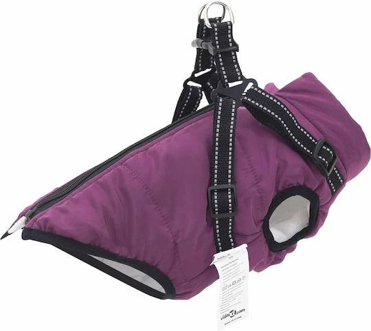 vidaXL Haine pentru câini Fleece / Impermeabil Violet Mediu