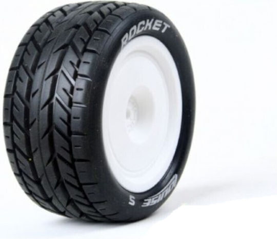 Louise Rc E-rocket 1-10 Buggy Tire Set Mounted Soft White Wheels Hex 12mm 4wd Rear L-t3188swkr Louise Rc World