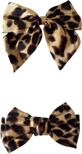 Ro Accessories Bow Design Hair Clip Animal Print 11-0171