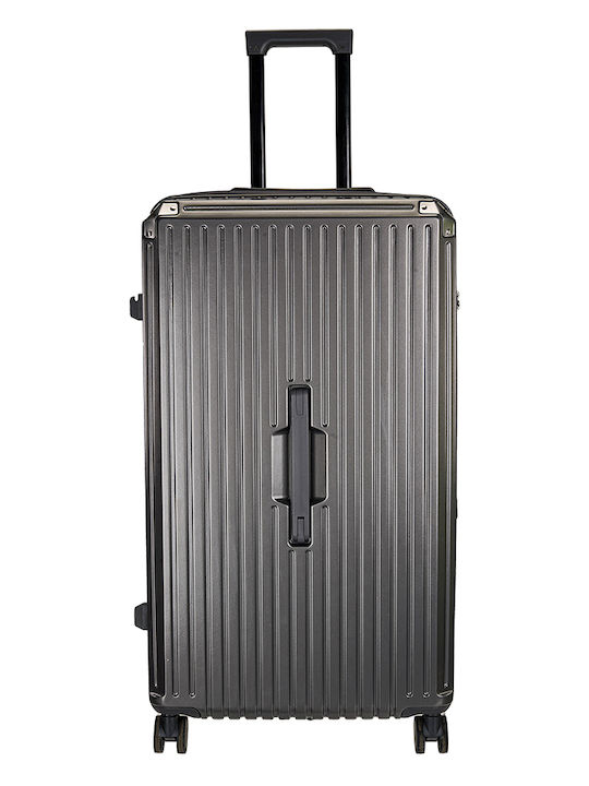 RCM Large Hard Gray Travel Suitcase With 4 Wheels