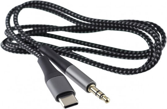 KLGO USB 2.0 Cable USB-C male - 3.5mm Μαύρο 1m AUX-3