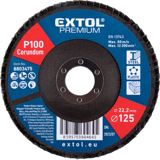 Disc De Șlefuire Extol Premium 8803475 Ø125mm P100