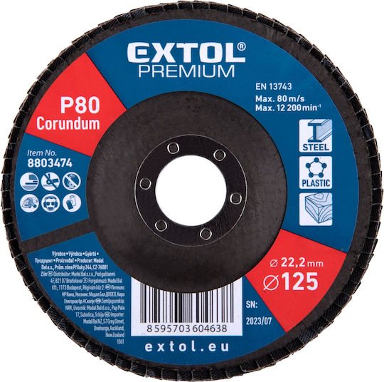 Disc De Șlefuire P80 Extol Premium 8803474 125mm