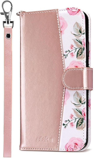 Wallet Piele artificială / Piele / Silicon Rose Gold (iPhone 13 Pro Max)