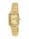 Loisir Mannish Women's Watch with Gold Metal Bracelet