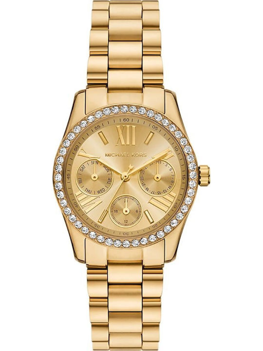 Michael Kors Дамски Кварцов Часовник с Златна М...