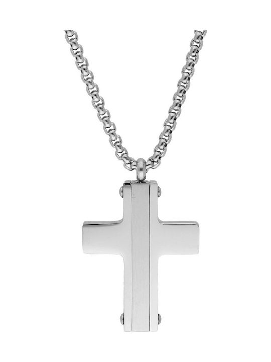 Liska Men's Cross from Steel with Chain