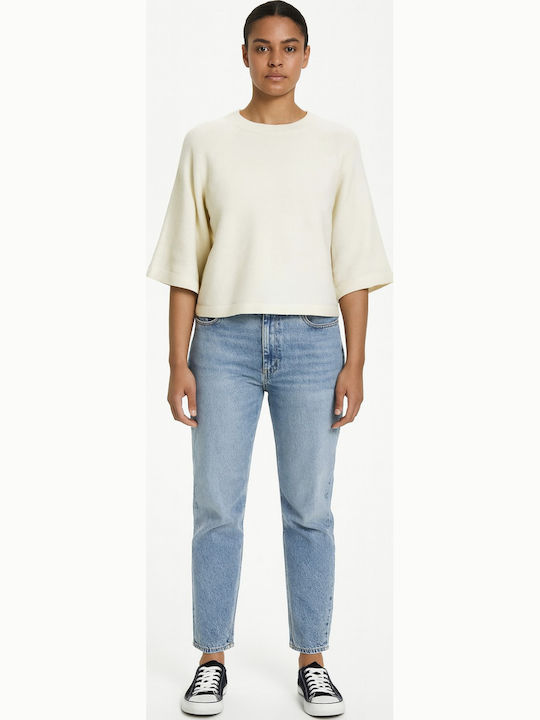 Only Damen Pullover mit 3/4-Ärmeln Ecru