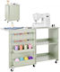 Vevor Folding Sewing Table Multifunctional Sewing Machine Wheels Wooden Pegs Storage Discs Shelf Magnetic Lock Side Surface Constructions Light Green Frzjyxxkzdbhmmz91001v0