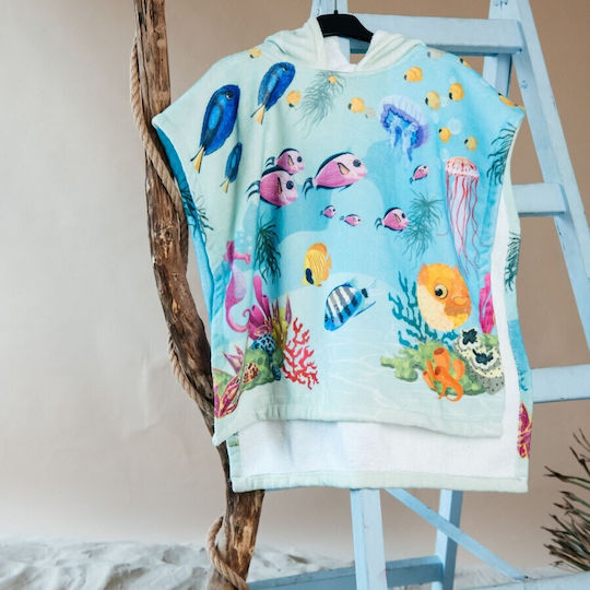 Poncho De Plajă Pentru Copii Carmel Doubleface Ocean 60x60cm