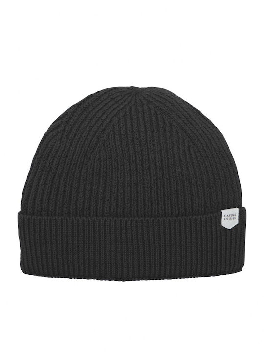 Beanie Unisex Σκούφος Πλεκτός σε Μαύρο χρώμα