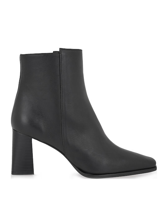 Leder Stiefeletten Damen Schwarz
