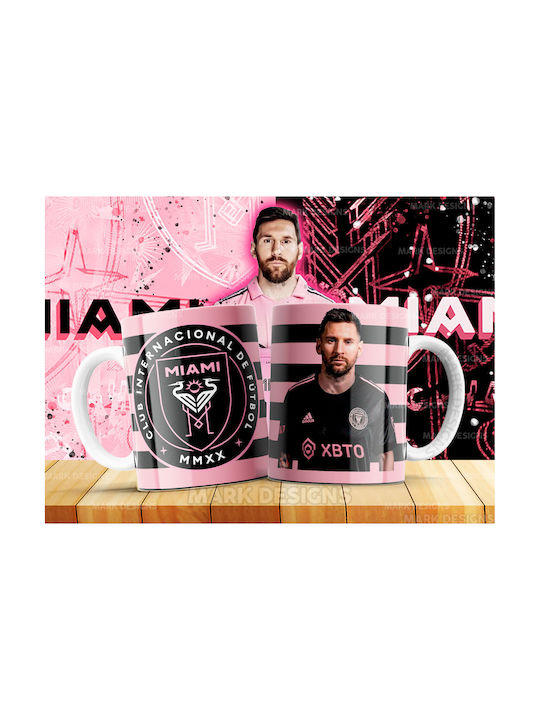 White Ceramic Mug Messi Inter Maiami Dp5709