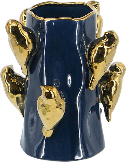 Artekko Διακοσμητικό Βάζο Κεραμικό Bird Μπλε 22x22xΥ24.3cm