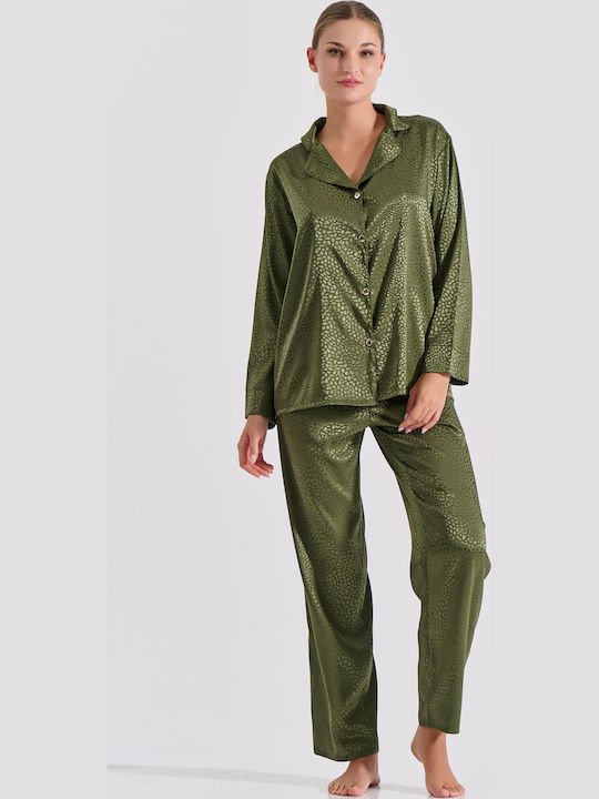 Milena by Paris Winter Women's Pyjama Set Olive