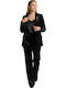Passager Lung Blazer pentru femei Catifea Sacou Black