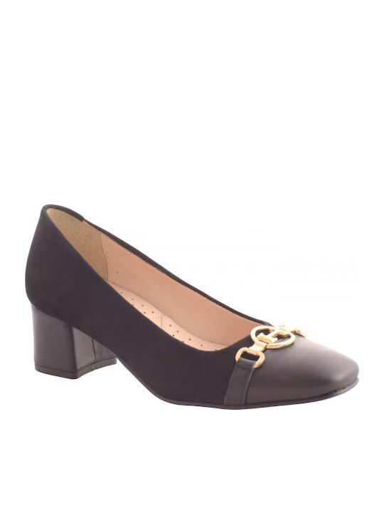 Trace Anatomic Leather Black Low Heels