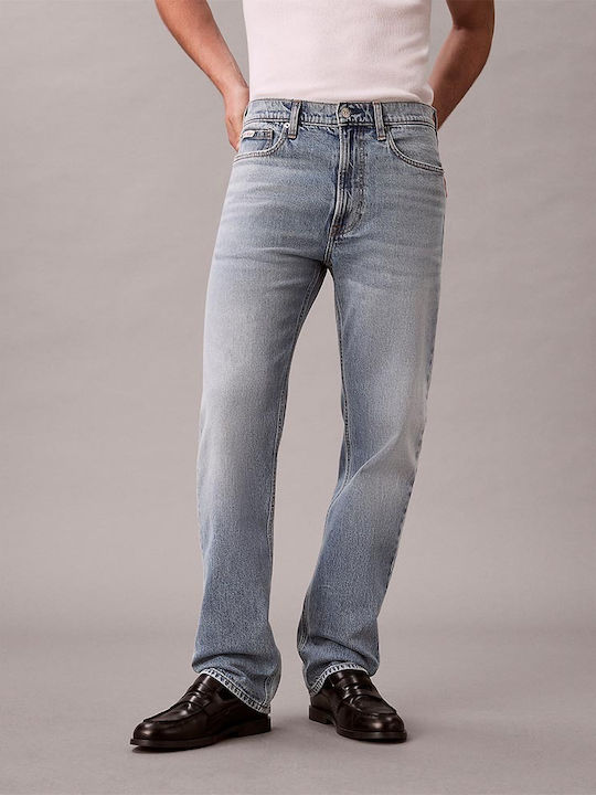 Men's Elastic Jeans Pants with Regular Straight Fit Gray