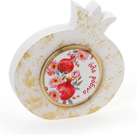 Zivas Tischplatte Glücksbringer Granatapfel Weiß 15cm 1Stück