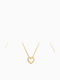 Women's 14K Gold Necklace Weight 0.80gr Heart Shape Zircon