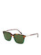 Replay Unisex Sunglasses with Brown Tartaruga Frame and Green Lens