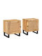vidaXL Bedside Tables Made of Solid Mango Wood 2 Pieces 40x33.5x46 cm