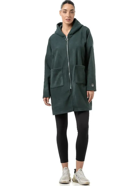 Bodymove Long Women's Sweatshirt Jacket Hooded ...