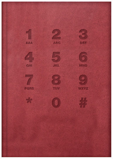 The Writing Fields Fields Phone Directory Burgundy 8x14cm