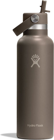 Hydro Flask Standard Mouth with Flex Straw Cap Μπουκάλι Θερμός Ανοξείδωτο 621ml Sandpiper με Καλαμάκι