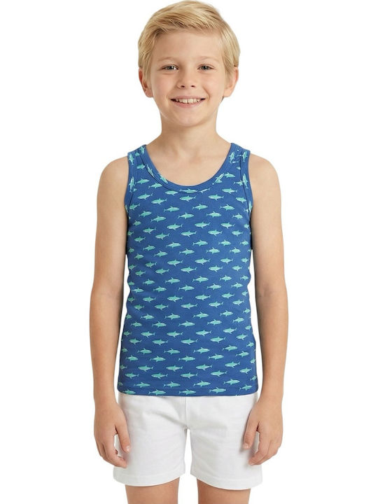 Defne Baby The Blue Sharks Kids' Undershirt Tank Top Blue