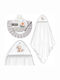 Interbaby Baby Hooded Towel Bear White-Grey 100x100cm