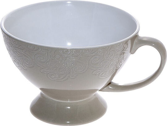 Espiel Vienna Cereal Serving Bowl Round Ceramic Beige with Diameter 13.3cm